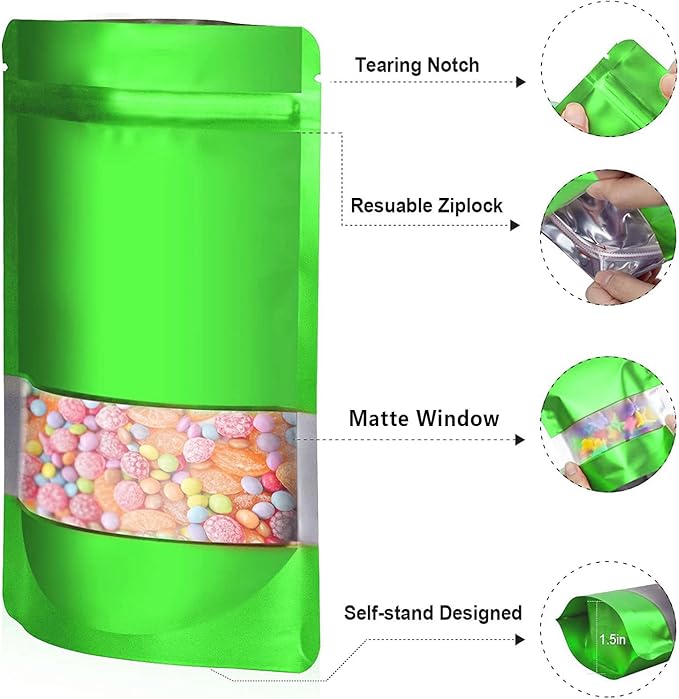 6.3"x9.5" 120pcs Mylar Bags for Food Storage, Smell Proof Bag - Image 3