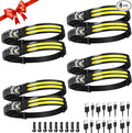 Bud K Rechargeable Headlamp 8 Pack, LED Headlight Flashlight Super Bright by BUDK