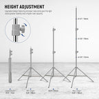 NEEWER Upgraded 75"/190cm Light Stand Stainless Steel Spring Loaded, Foldable - Image 3