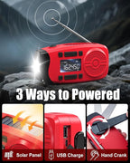 Runningsnail Emergency Weather Radio, 7400mWh Hand Crank Emergency Radio - Image 6