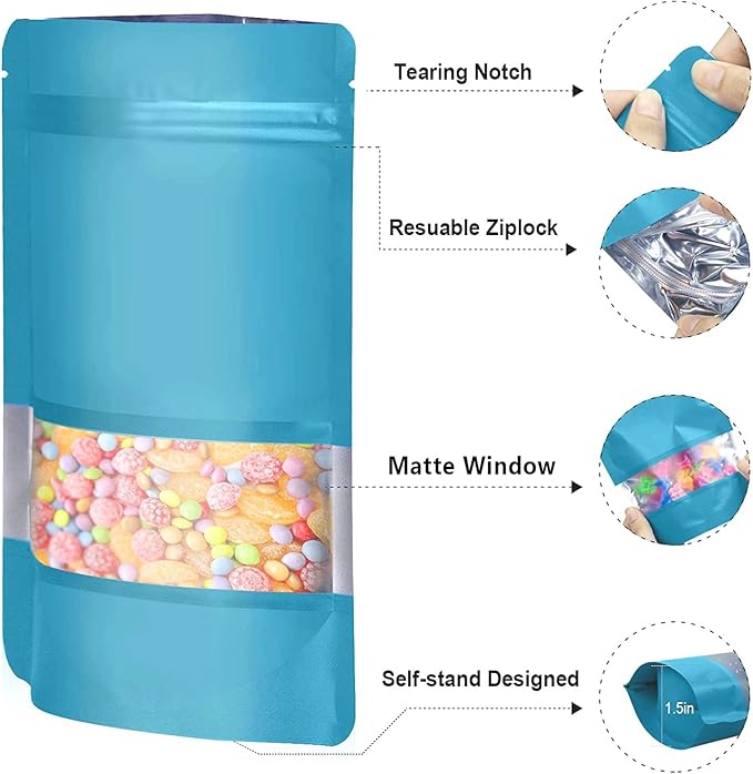 5.5"x7.8" 120pcs Mylar Bags for Food Storage, Smell Proof Bag - Image 3