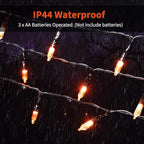 Halloween Orange String Lights Decorations，2 Pack 17.8 Feet 50 LED Battery - Image 3