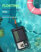 Lanhiem 10.5" Large Floating IP68 Waterproof Phone Pouch, Universal IPX8 Dry - Image 3