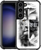 for Samsung Galaxy S23 Plus Case, Lion Cross Jesus Christ Dove Pattern Graphic by FKBRCL4U