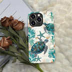 for iPhone 12 Pro Max Case, HH2 Ocean Sea Turtle Nautical Map Hybrid 2 Layer - Image 4