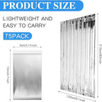 Macarrie 75 Pack Emergency Foil Thermal Blankets Silver Foil Survival Space - Image 2