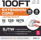 Iron Forge Cable Lighted Outdoor Extension Cord 100 Ft - Image 2