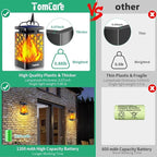 TomCare Solar Lanterns Outdoor Upgraded Flickering Flame Waterproof Hanging - Image 2