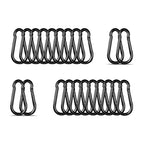 Black Carabiner, Heavy Duty Galvanized Steel Spring Snap Hook Carabiner Clips by High-PQ