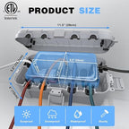 Flemoon Medium Outdoor Electrical Box, IP54 Waterproof Extension Cord Cover w/6 - Image 3