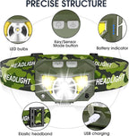 LHKNL Headlamp Flashlight, Lumen Ultra-Light Bright LED Rechargeable Headlight - Image 2