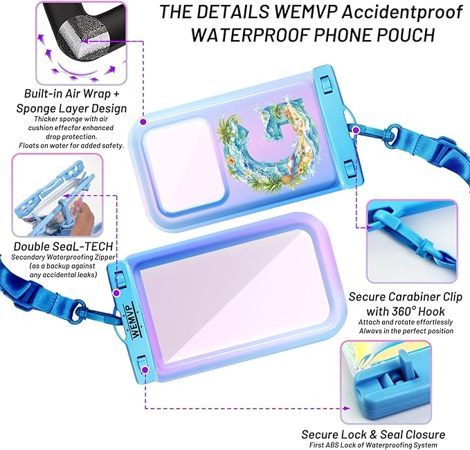 Personalized Initial Waterproof Phone Pouch Case - Image 3