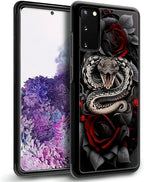 for Samsung Galaxy S20 Case, Entwined Rose Snake Pattern Graphic Design Girl - Image 5