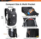 SKYSPER 15L/20L Foldable Hiking Backpack Lightweight Packable Travel Daypack - Image 3