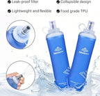 500ml Soft Flask, 2 Pack TPU Collapsible Soft Water Bottle - Image 2
