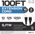 Iron Forge Cable 100 Ft Black Extension Cord, 100 Foot Extension Cord - Image 2
