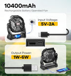 DOWILLDO 15000mAh Portable Battery Powered Camping Fan - - Image 2