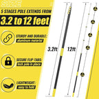 3.2-12 ft Telescopic Extension Pole - Image 2