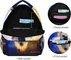 Wamika Soccer Ball Kids Backpack Football Lightning Spark Thunder Boys School - Image 3