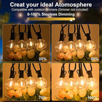 200ft 2-Pack Outdoor String Lights, Dimmable G40 LED String Lights - Image 3