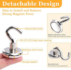 14Pack Magnetic Hooks, 100lbs+ Strong Magnetic Hooks Heavy Duty Rare Earth - Image 3