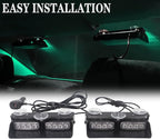 XRIDONSEN 2 in 1 Green Emergency Lights Dash Strobe Lights Interior Windshield - Image 4