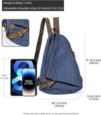KL928 Canvas Vintage Backpack – Large Casual Daypack Outdoor Travel Rucksack - Image 2