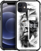 for iPhone 11 Case, Lion Cross Jesus Christ Dove Pattern Graphic Design Girl by FKBRCL4U
