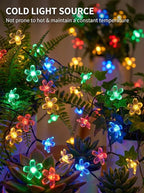 ITICdecor Solar Flower String Lights Outdoor Waterproof 50 LED Solar Powered - Image 6