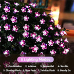 ITICdecor Solar String Flower Lights Outdoor Waterproof 50 LED Fairy Light - Image 4
