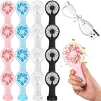 Woanger 12 Pcs Mini Handheld Fan Bulk 3 Speed USB Electric Battery Operated by Woanger