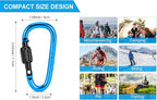 10 Pack Aluminum D Ring Key Rings Hiking Clips Locking Carabiner - Image 3
