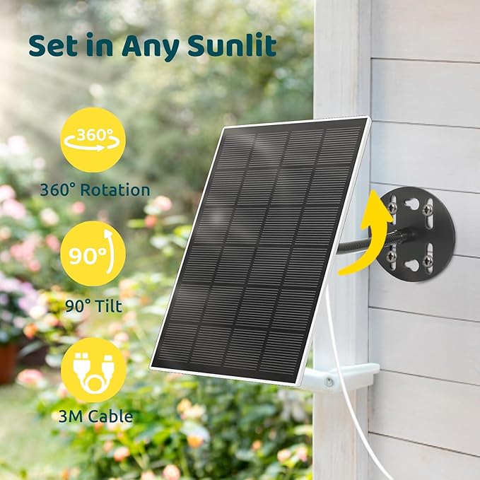 NETVUE Solar Panel for Bird Feeder Camera only, Type-C Charger, IP65 Waterproof - Image 2
