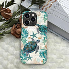 for iPhone 16 Pro Max Case, HH2 Ocean Sea Turtle Nautical Map Hybrid 2 Layer - Image 4