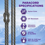 TECEUM Reflective Paracord Rope 1000 – 1000ft/200ft/100ft/50ft – 40+ Colors – - Image 3