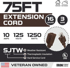 Iron Forge Cable Outdoor Brown Extension Cord 75 ft - Image 2