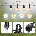 ZJOJO 200FT Outdoor String Lights, G40 Globe Outdoor Lights - Image 3