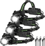Rechargeable Headlamp 3 Pack, 000 Lumens Super Bright Head Lamp by SuperBrightRechargeable