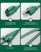 DEWENWILS Extension Cord Splitter 1 to 3, 16/3 Heavy Duty SJTW Wire, 3 Prong - Image 7