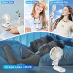 Portable Handheld Fan 5200mAh, USB Rechargeable Foldable Electric Personal - Image 6