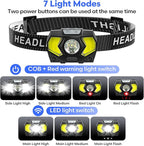 LED Headlamp Battery Powered, Headlight COB 2pcs 1500 Lumens, AAA Batteries - Image 3
