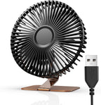 SLENPET 6 inch USB Small Desk Fan, 4 Speeds, Ultra-quiet, 90° Adjustment by SLENPET