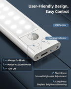 10inch Under Cabinet Lights, Motion Sensor Light Indoor, Wireless Closet Lights - Image 5