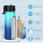 Volhoply 18oz Insulated Water Bottle Bulk 4 Pack, Kids Stainless Steel Water - Image 3