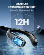 SHEWIND Portable Neck Fan - 5000mAh Rechargeable Hands-Free Wearable Fan | 4 - Image 3