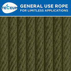 TECEUM Cotton Rope 3/16” – 50 FT – Strong All-Purpose Braided Rope – Natural - Image 9