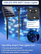 2 Pack Blue and White Solar String Lights Outdoor, 80FT 200 LED Waterproof - Image 7