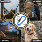 10 Pack Aluminum D Ring Key Rings Hiking Clips Locking Carabiner - Image 3
