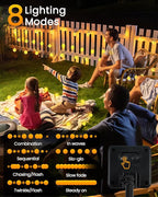 2-Pack 64FT 100 LED Crystal Globe Solar String Lights Outdoor, Waterproof Solar - Image 3