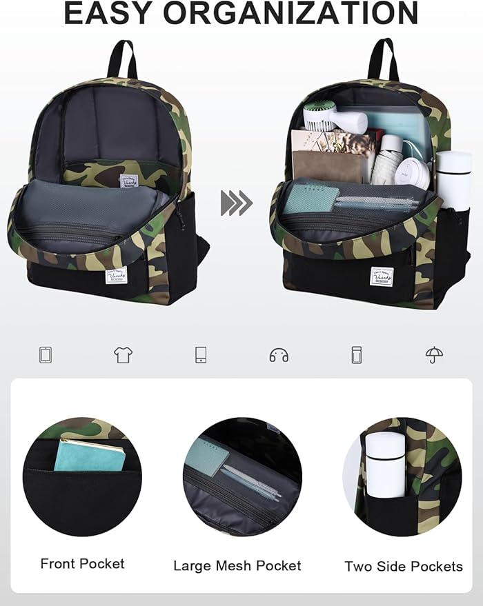 VASCHY Lightweight Backpack for Men, Water Resistant Classic Daypack for Travel - Image 3